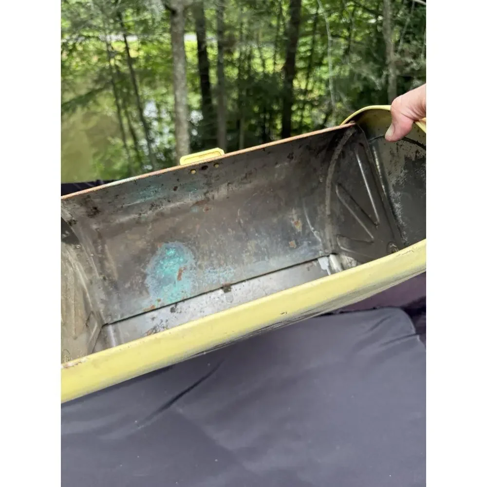 Vintage 1950’s Ransburg Metal Bread Box Roll Top Lid All Original